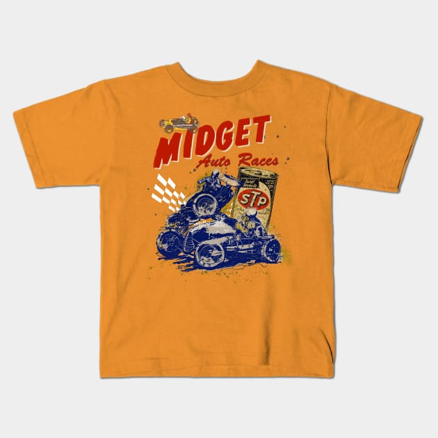 Midget Auto Racing Kids T-Shirt by Midcenturydave